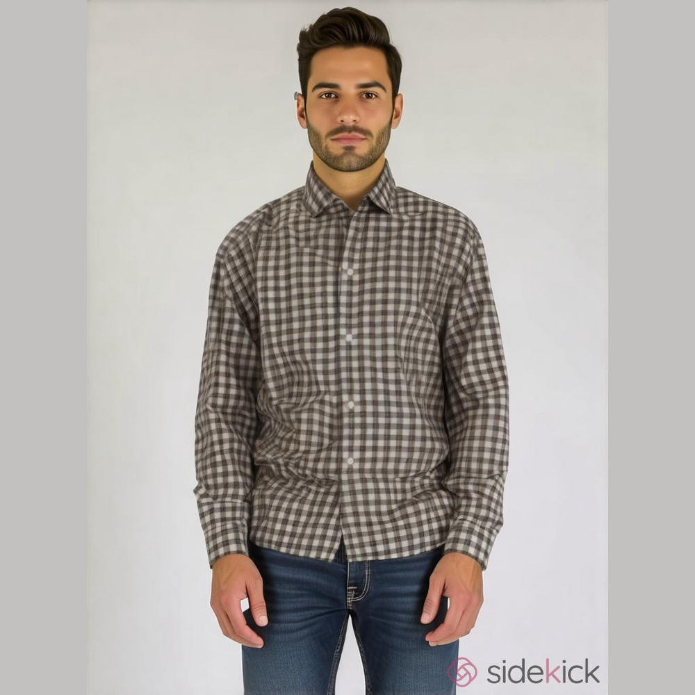 Ben Sherman, Brown Gingham Dress Shirt. Excellent condition
